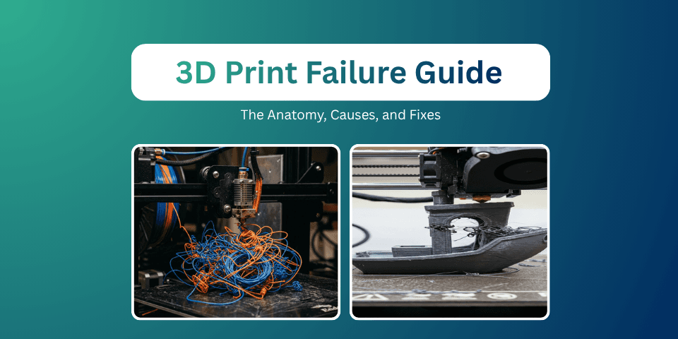 A tangled mess of 3D printer filament known as spaghetti